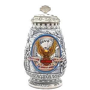 Harley-Davidson Stein Mug Pewter Lid It's the Destination VTG 2000